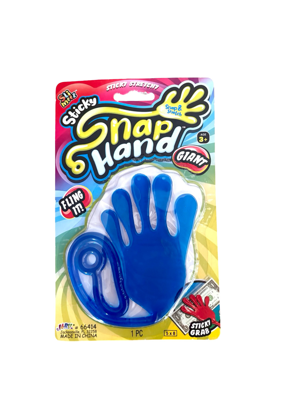 JA-RU Slim-Eez Sticky Stretchy Giant Snap Hand Blue Toy